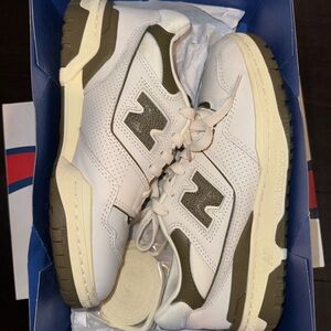 New Balance x ALD Men's White and Olive Sneakers